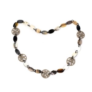 ネックレス ラティス＆オーバル / カーキ 85cm [N004K]